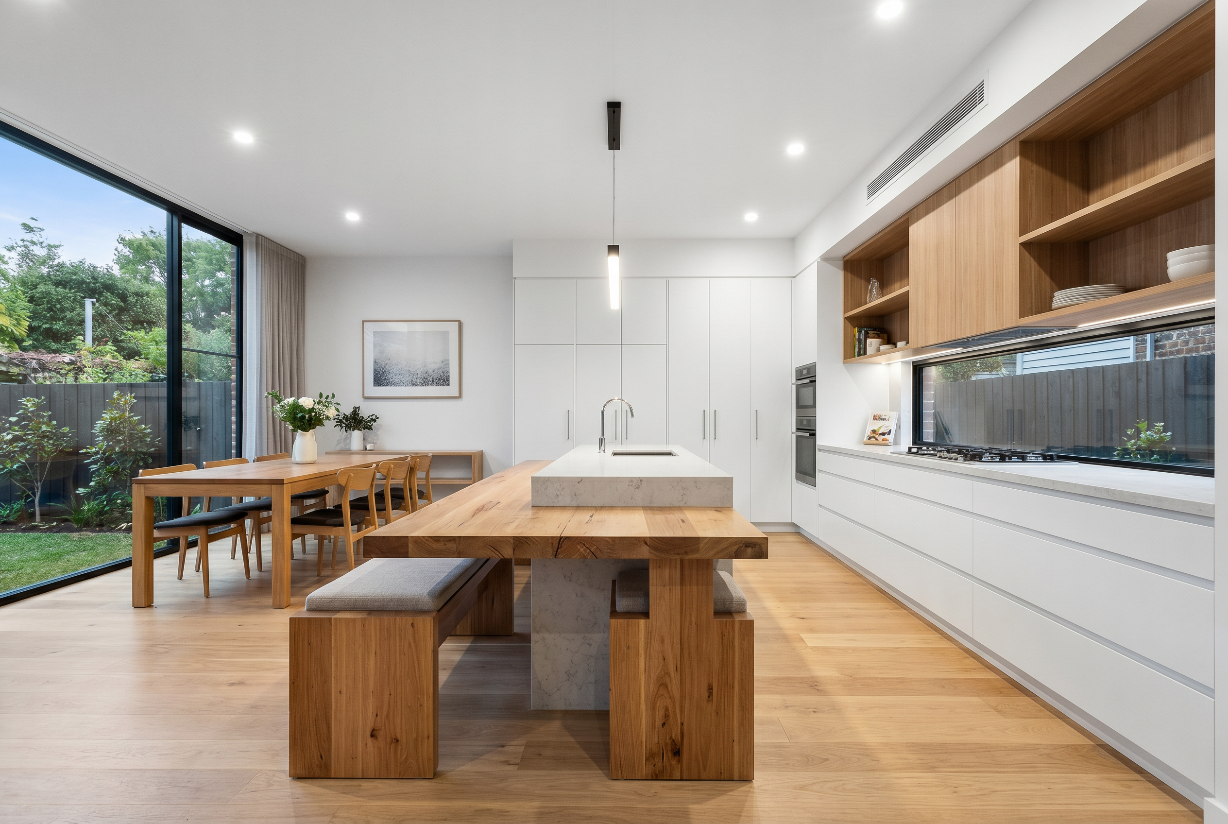 Kitchen with natural materials